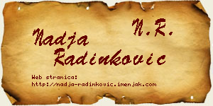 Nadja Radinković vizit kartica